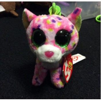 Newest Ty Beanie Boos 3 Sophie The Pink Cat Keyclips Big Eyes 7cm Keyring Key Rings Plush Toys Collection Christmas Gift