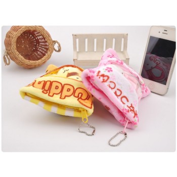 Cute Japanese Puppy Rabbit Snack Bag Plush Keychain Toy Pudding Dog Snack Bag Small Hanging Pendant Doll Animals Cartoon Toy