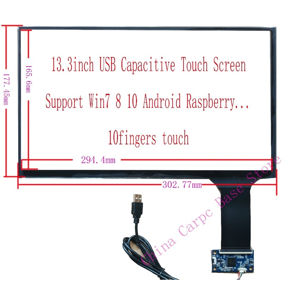 13.3 inch USB Capacitive Touch Screen Raspberry Pi win7 8 10 10Fingers Touch Screen