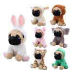 Shaping Shar Pei Plush Toy Cute Dog With Hat Clothes Dog Simulation Pug Dog Stuffed Doll Plush Toy