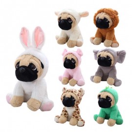 Shaping Shar Pei Plush Toy Cute Dog With Hat Clothes Dog Simulation Pug Dog Stuffed Doll Plush Toy