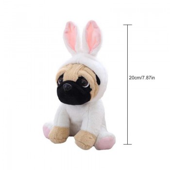 Shaping Shar Pei Plush Toy Cute Dog With Hat Clothes Dog Simulation Pug Dog Stuffed Doll Plush Toy