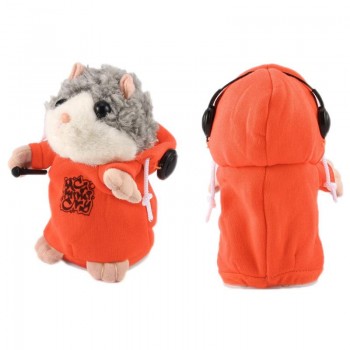 Cartoon Plush Recording Hamster Toy Talking Doll Dj Modeling With Headset