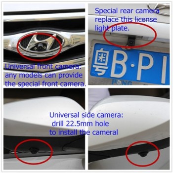 WEIVISION Universal 360 degree bird View Car DVR recording surround view system with 4HD rear view front side view camera