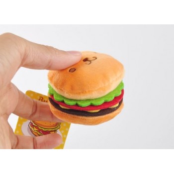 1 Pc Creative Food Hamburger Sandwich Plush Keychain Cartoon Soft Plush Doll Toy Plush Pendant for Kids Gift