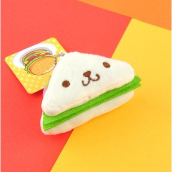 1 Pc Creative Food Hamburger Sandwich Plush Keychain Cartoon Soft Plush Doll Toy Plush Pendant for Kids Gift