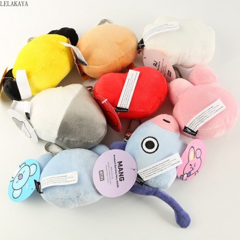 Mini Cartoon Anime BTS Plush Keychains Bag Xmas Pendants Gift Bangtan Boys Sheep Dog Animals Soft Stuffed Bags Decoration Toy