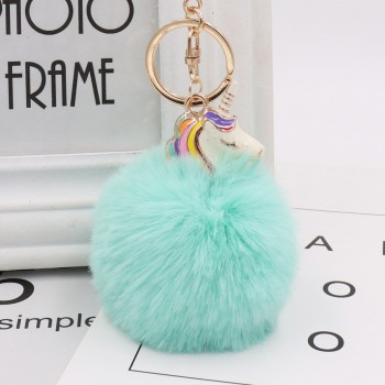 New Mini Kawaii Plush Cute  Fur Ball keychain Soft Toys Cute Fashion Kids Dolls pompom fluffy Charm Baby For Girls Women gift