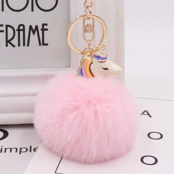 New Mini Kawaii Plush Cute  Fur Ball keychain Soft Toys Cute Fashion Kids Dolls pompom fluffy Charm Baby For Girls Women gift