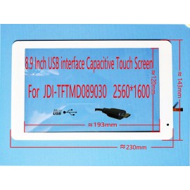 8.9 Inch USB Capacitive Touch Screen For TFTMD089030 2K 2560*1600 Support WIN7 8 10 Android Raspberry Pi