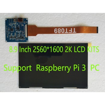 8.9 Inch USB Capacitive Touch Screen For TFTMD089030 2K 2560*1600 Support WIN7 8 10 Android Raspberry Pi