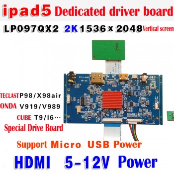 IPAD5 LCD-LP097QX2-SPAV Dedicated LCD driver board 2K 2048*1536 HDMI 5-12 Power Ultra-thin style