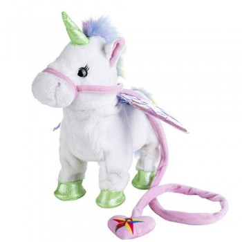 35cm Electric Walking Unicorn Plush Toy Stuffed Animal Toy Electronic Music Unicorn Toy for Children Christmas Gifts 2018 Hot