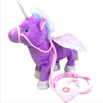 35cm Electric Walking Unicorn Plush Toy Stuffed Animal Toy Electronic Music Unicorn Toy for Children Christmas Gifts 2018 Hot