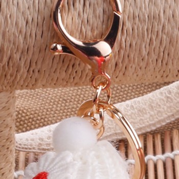 Cartoon Doll Hairball Keychain Plush Handbag Car Keyring Women Key Buckle Plush Keychains