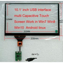 10.1 inch  USB interface capacitive touchscreen  FOR CARPC win7 win8 win10  Android Linux Raspberry Pi Support horizontal and ve