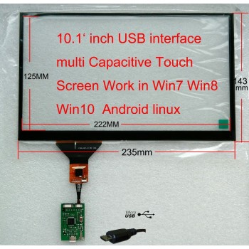 10.1 inch  USB interface capacitive touchscreen  FOR CARPC win7 win8 win10  Android Linux Raspberry Pi Support horizontal and ve
