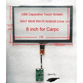 8 inch  USB interface capacitive touchscreen  FOR CARPC win7 win8  win10 Android Linux Can Be compatible withTN64 HSD080IFW1