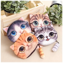 New Small Tail Cat Plush Coin Purse Cute Cartoon Stuffed Animals Coin Plush Pouch Kids Purse Holder Children Gifts Plush Purse