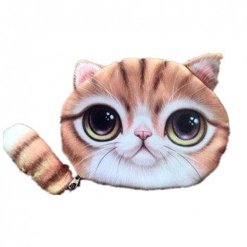 New Small Tail Cat Plush Coin Purse Cute Cartoon Stuffed Animals Coin Plush Pouch Kids Purse Holder Children Gifts Plush Purse
