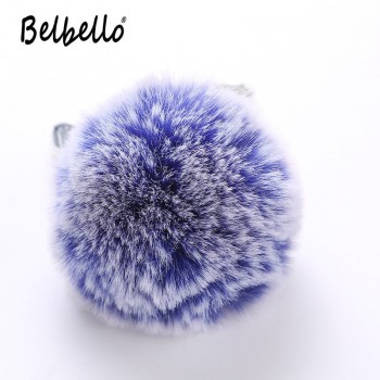 Faux Rabbit Fur Ball Dog plush Keychains Fluffy Leather Key Handbag Purse Plush Car Holder Charms Pendent Keyring Porte Clef