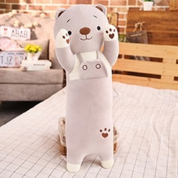 Animals Long Pillow Cylindrical Stuffed Bolster Standing Dog/Rabbit/Cat/Pig Pink/Grey Kids Adults Sleeping Companion 70/110cm