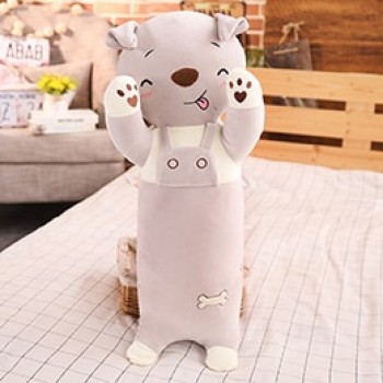 Animals Long Pillow Cylindrical Stuffed Bolster Standing Dog/Rabbit/Cat/Pig Pink/Grey Kids Adults Sleeping Companion 70/110cm