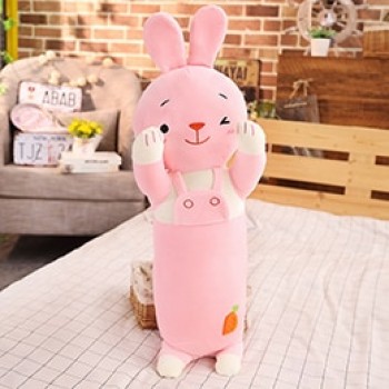 Animals Long Pillow Cylindrical Stuffed Bolster Standing Dog/Rabbit/Cat/Pig Pink/Grey Kids Adults Sleeping Companion 70/110cm
