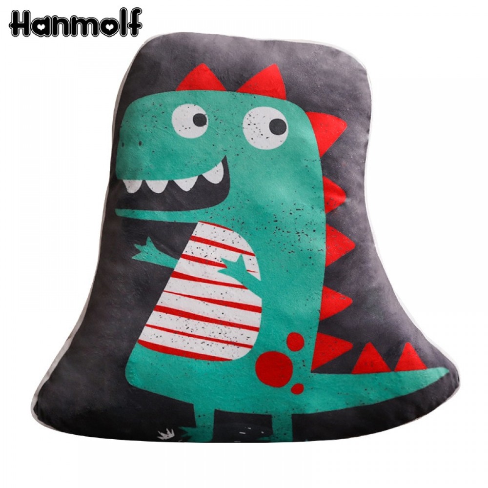 Cuddly Colored Dinosaur Shaped Pillow Plush Stuffed Animal Bolster Pillow Kids Huggable Dino Fans Collection Plushie