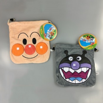 1 Pc Cute Anime Anpanman Drawstring Bag Bread Superman Bacteria Baikinman Plush Coin Bag Plush Purse for Girls Gift