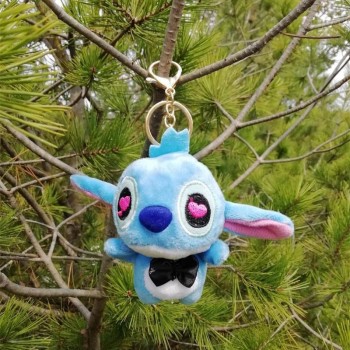 Hot sale Cartoon stitch plush keychain toys stuff animals small pendant DIY creative gifts Valentines day birthday gifts