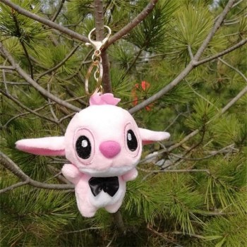 Hot sale Cartoon stitch plush keychain toys stuff animals small pendant DIY creative gifts Valentines day birthday gifts