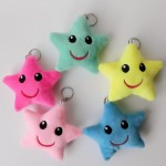 High Quality 2PCS/lot Small Star Toy Cute Metal KeyChain Plush Toy Pendant Women Fluffy Fur Pom Keyring Bag Hang Plush Toy