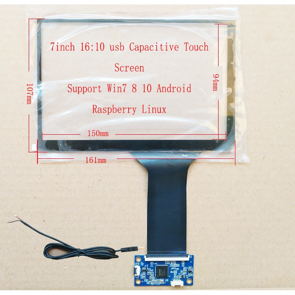 N070ICG 7 Inch Dedicated USB interface capacitive touch screen 16:10 Support WIN7 WIN8 WIN10 Raspberry Pi Android LInux
