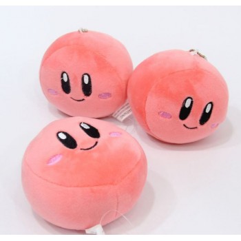1 Pc Lovely 9cm Plush Stuffed toy Kirby PINK Plush Keychains Small Soft Dolls Pendant Key chain Mini Plush Toys