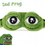 3D plush Sad Frog Sleep Mask Rest Travel Sleeping Aid Blindfold Cover Patch Sleeping Mask Case Anime Cosplay toy kids children
