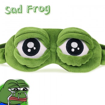 3D plush Sad Frog Sleep Mask Rest Travel Sleeping Aid Blindfold Cover Patch Sleeping Mask Case Anime Cosplay toy kids children