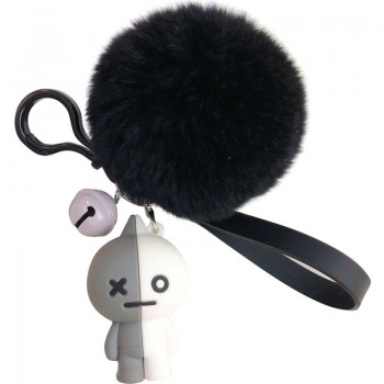 BaoChenYi  BT21 Cute Fur Ball Plush Keychain Tata Chimmy Handbag Charm Pendant Key Holder Chain Accessory For Kid YLM9634
