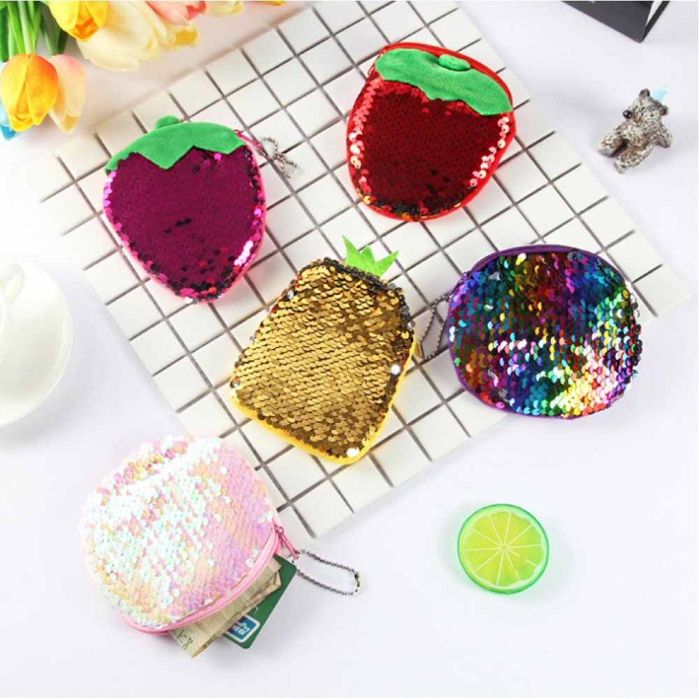 Super Hot , Colorful Plush Purse , Kawaii Strawberry , Pineapple Etc. ALL Fruits pocket Plush coin purse Wallet BAG