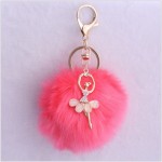 cute Pom pom Angel Girl plush keychains small pendant plush toys Women Bag Key Ring creative Valentines day birthday gifts