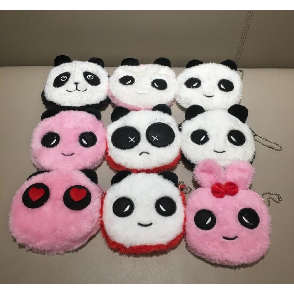 Kids Gift  Plush purse Coin Purse , New 10CM Panda Plush Pocket Coin Purse BAG IN 9Colors