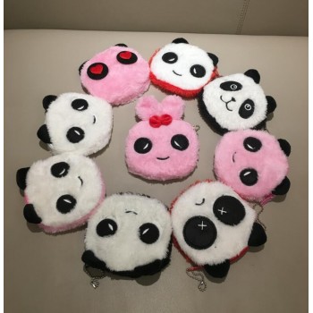 Kids Gift  Plush purse Coin Purse , New 10CM Panda Plush Pocket Coin Purse BAG IN 9Colors