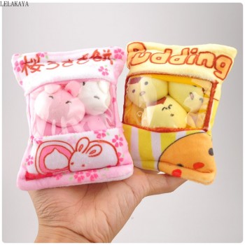 Cartoon Plush Keychain Soft Stuffed Creative Bag Xmas Pendants Childrens Lovely Kawaii Pudding Dog Rabbits Animals Keychains