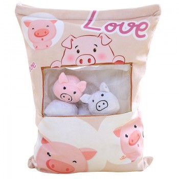 Cute Pig Pony Strawberry Chick Tomato Kitten Plush Toy Corner Bio Real Life Creative Snack Pillow Christmas Birthday Gift QB128