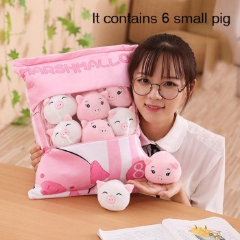 Cute Pig Pony Strawberry Chick Tomato Kitten Plush Toy Corner Bio Real Life Creative Snack Pillow Christmas Birthday Gift QB128