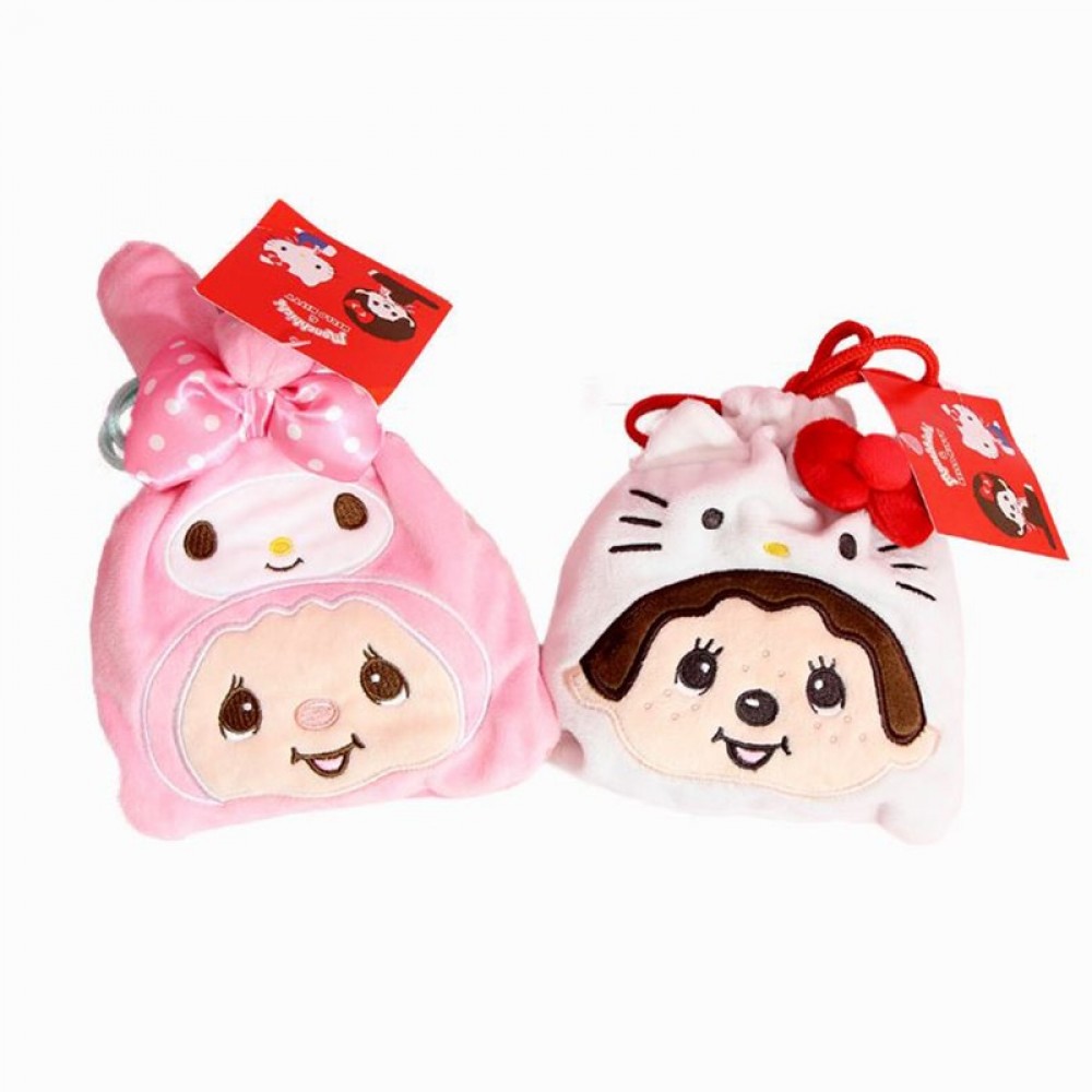 1 Pc Kawaii Hello Kitty Melody Coin Bag Drawstring Bag Drawstring Pocket plush Toy For Baby Kids Birthday Gifts
