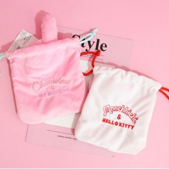 1 Pc Kawaii Hello Kitty Melody Coin Bag Drawstring Bag Drawstring Pocket plush Toy For Baby Kids Birthday Gifts
