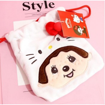 1 Pc Kawaii Hello Kitty Melody Coin Bag Drawstring Bag Drawstring Pocket plush Toy For Baby Kids Birthday Gifts