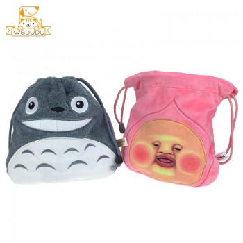 Drawstring Bag Totoro Stitch Kobito Plush Purse Wallet Pouch Stuffed Animal Doll Coin Cover Cartoon Cute Mini Cloth Cotton Case