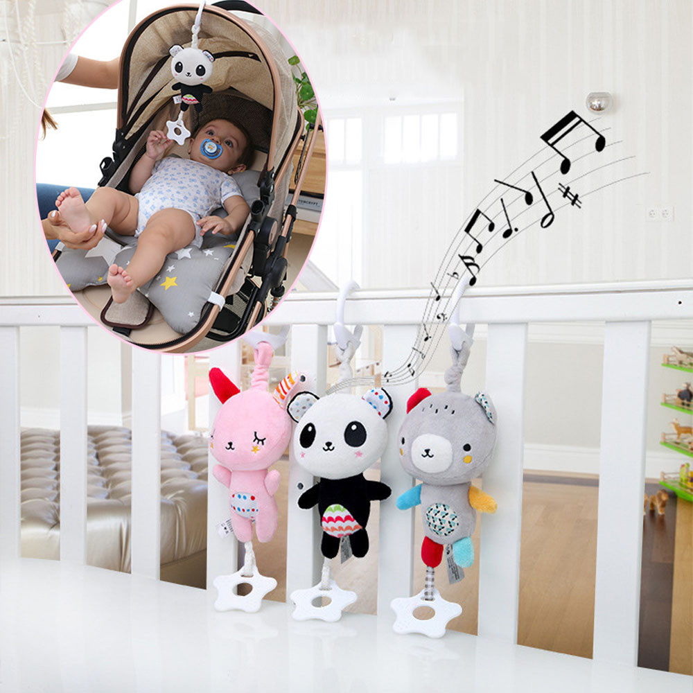 New Cartoon Baby Infant Rattles Plush Cute Animal Hanging Bell Play Toys Doll Soft Bed  Wholesale Drop Shipping